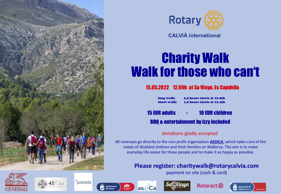 Charity Walk Walk for those who can‘t Rotary Calvía International